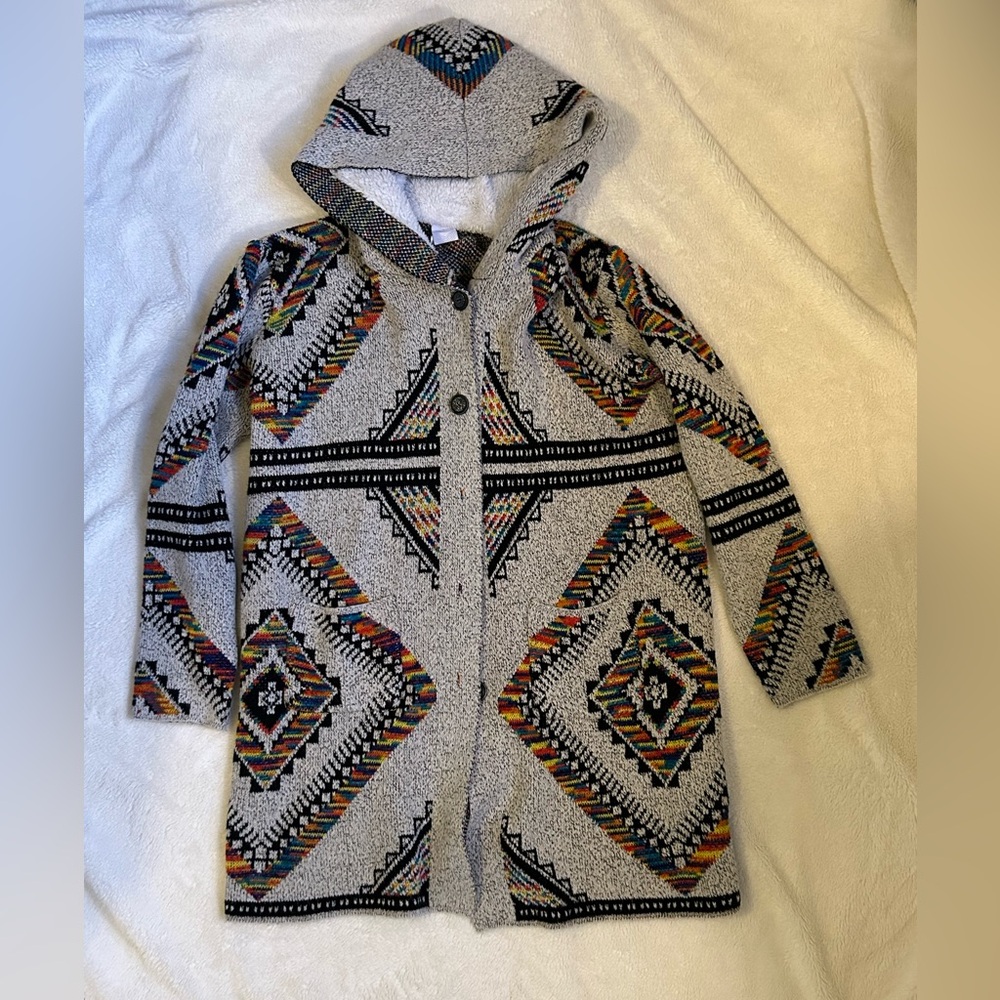 Anthropologie Northern Angel Cardigan Aztec Boho Multi Color Sweater Jacket